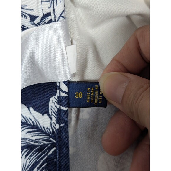 Polo Ralph Lauren Men 38 Relaxed Fit Hawaiian Bear Aloha Print Chino Shorts Navy - Picture 6 of 10